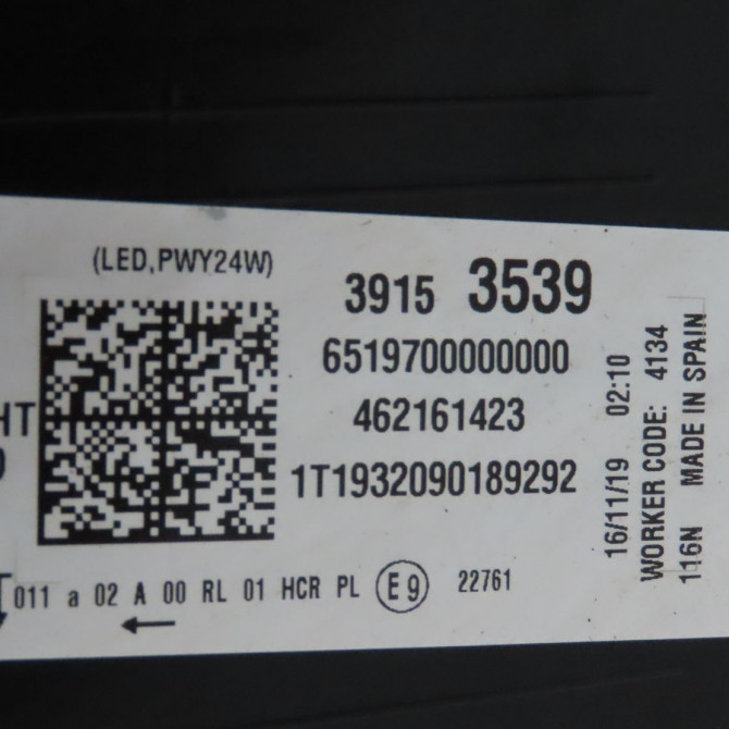 Phare droit occasion  Opel CROSSLAND X / CROSSLAND (P17, P2QO) 1.2 (75) (2017)   YQ00709880  2