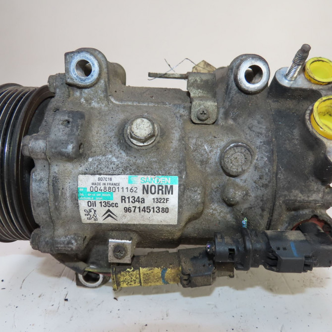 Compresseur air conditionne occasion  Peugeot 3008 Monospace (0U_) 2.0 hdi 150 / bluehdi 150 (2009-2016) 5 portes   9671451380  1