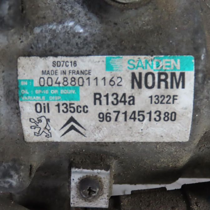 Compresseur air conditionne occasion  Peugeot 3008 Monospace (0U_) 2.0 hdi 150 / bluehdi 150 (2009-2016) 5 portes   9671451380  2