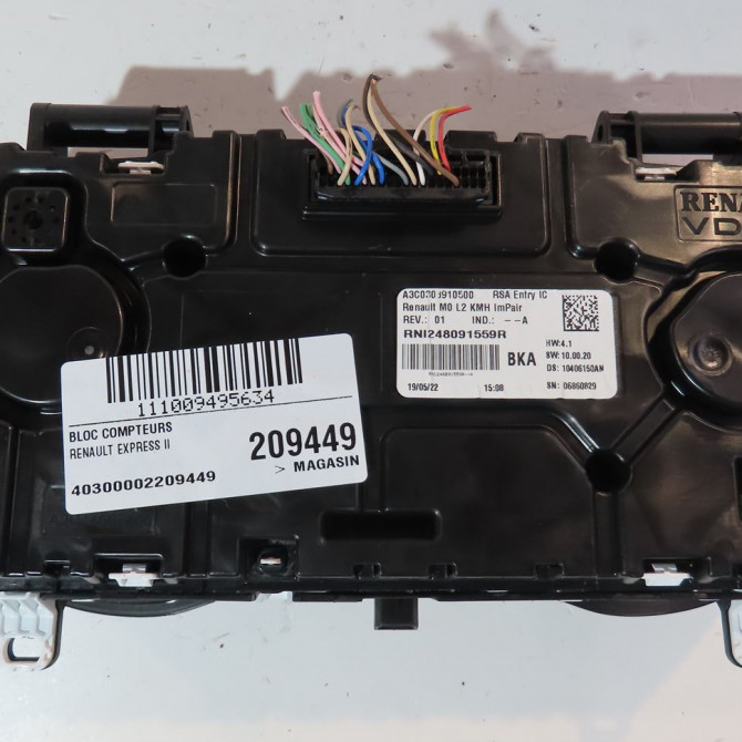 Bloc compteurs occasion  Renault EXPRESS Camionnette/Monospace 1.5 blue dci 95 (f6ab) (2021)   248091559R  3