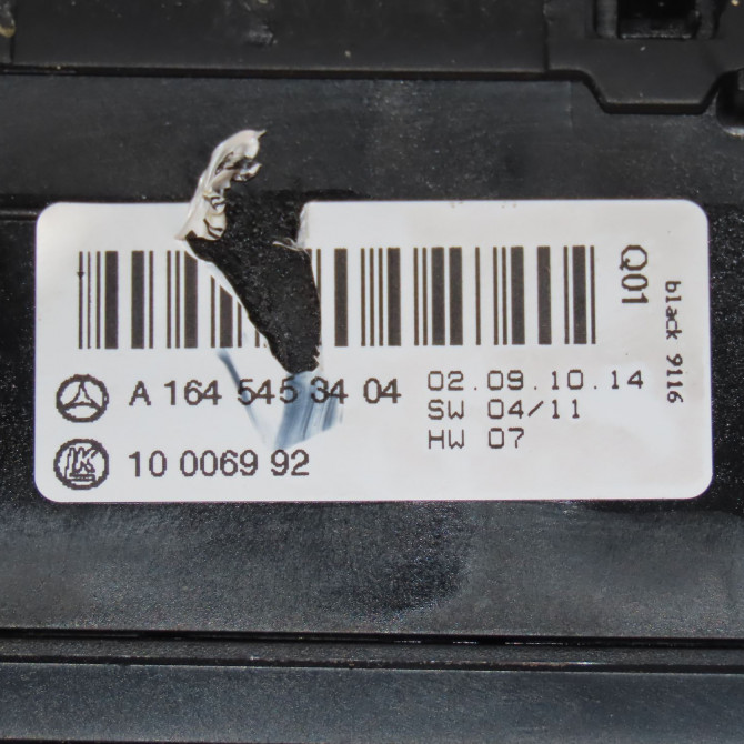 Interrupteur commande de phares occasion  Mercedes-benz CLASSE M (W164) Ml 350 cdi 4-matic (164.125, 164.124) (2009-2011)   A1645453404  2