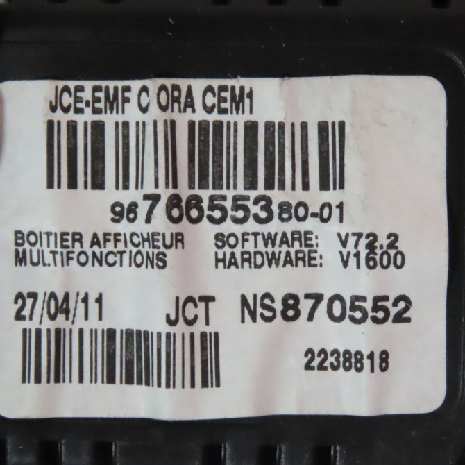 Afficheur digital occasion  Peugeot 207/207+ (WA_, WC_) 1.4 hdi (2006-2015) 5 portes   9676655380  3