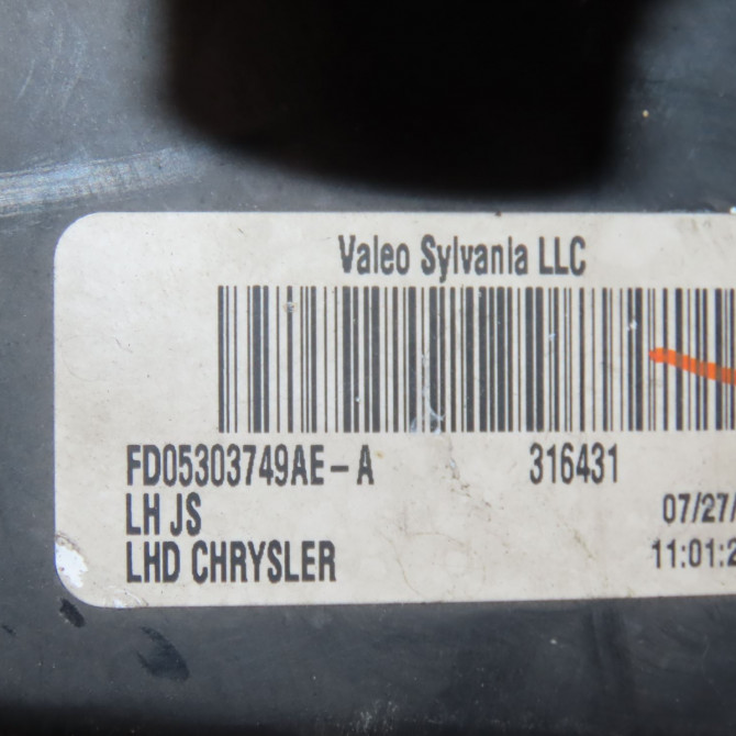 Phare gauche occasion  Chrysler SEBRING Décapotable (JS) 2.0 crd (2007-2010)   5303749AE  2