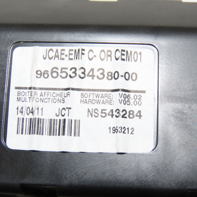 Afficheur digital occasion  Peugeot 508 SW I (8E_) 2.0 hdi (2010-2018)   9665334380  2