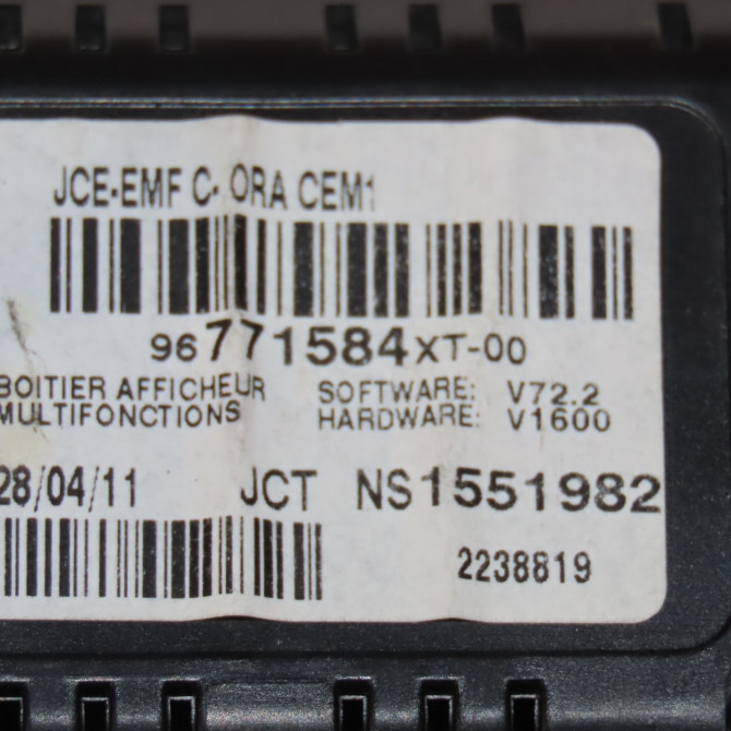 Afficheur digital occasion  Citroën C3 II (SC_) 1.6 hdi (2009-2016) 5 portes   96771584XT  2