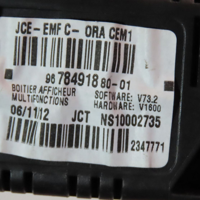 Afficheur digital occasion  Peugeot PARTNER Camionnette/Monospace 1.6 hdi / bluehdi 75 (2011)   9678491880  3