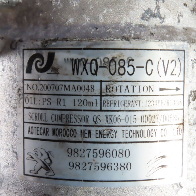 Compresseur air conditionne occasion  Peugeot 208 II (UB_, UP_, UW_, UJ_) 1.2 puretech 75 (2019)   9827596080  2