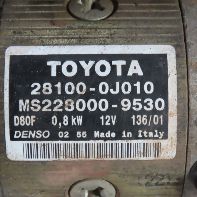 Démarreur occasion  Toyota YARIS (_P1_) 1.0 (scp10_) (1999-2005)   281000J010  2