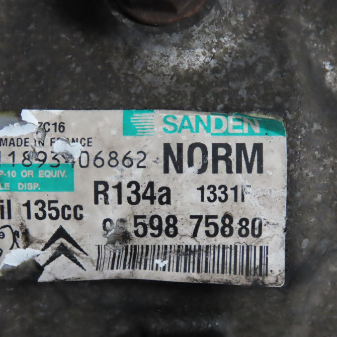 Compresseur air conditionne occasion  Citroën BERLINGO Camionnette/Monospace (B9) 1.6 hdi 75 (2008) 3 portes   9659875880  2