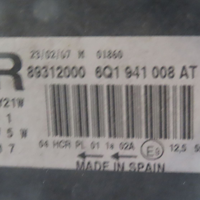 Phare droit occasion  Volkswagen vw POLO (9N_, 9A_) 1.2 12v (2001-2007) 5 portes   6Q1941008AT  3