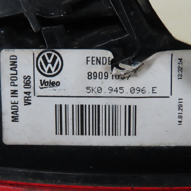 Feu arrière droit occasion  Volkswagen vw GOLF VI (5K1) 1.4 (2008-2012) 5 portes   5K0945096E  4