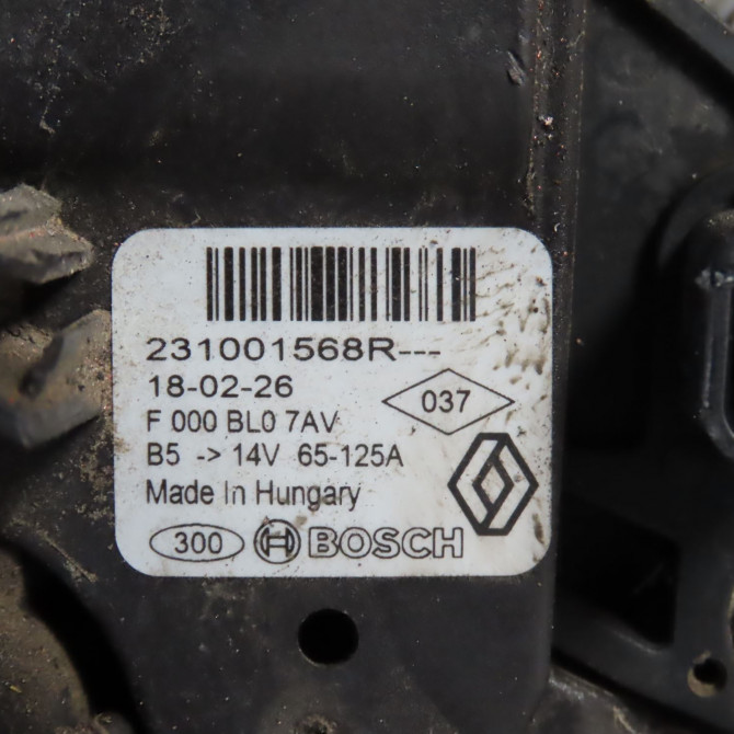 Alternateur occasion  Dacia DOKKER Monospace (KE_) 1.6 lpg (2013)   231001568R  2