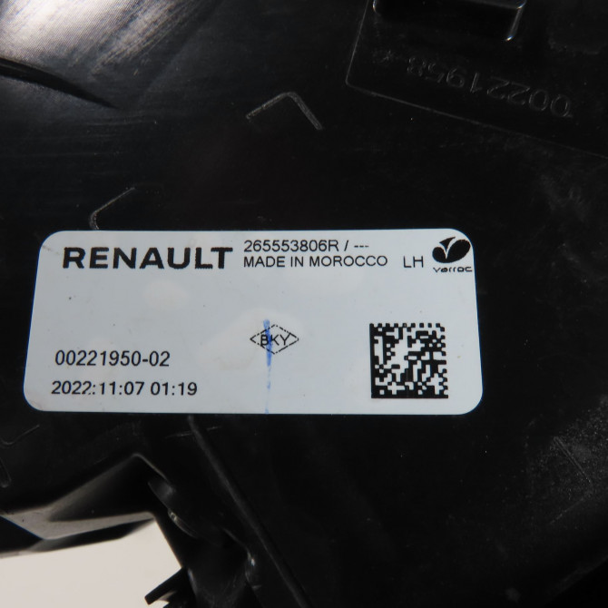 Feu arrière gauche occasion  Renault MEGANE E-TECH SUV Ev60 (2021)   265553806R  2