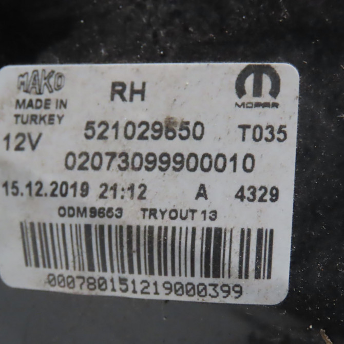 Feu arrière droit occasion  Fiat TIPO A trois volumes (356_, 357_) 1.4 (356sxa1b) (2015-2020)   521029650  2