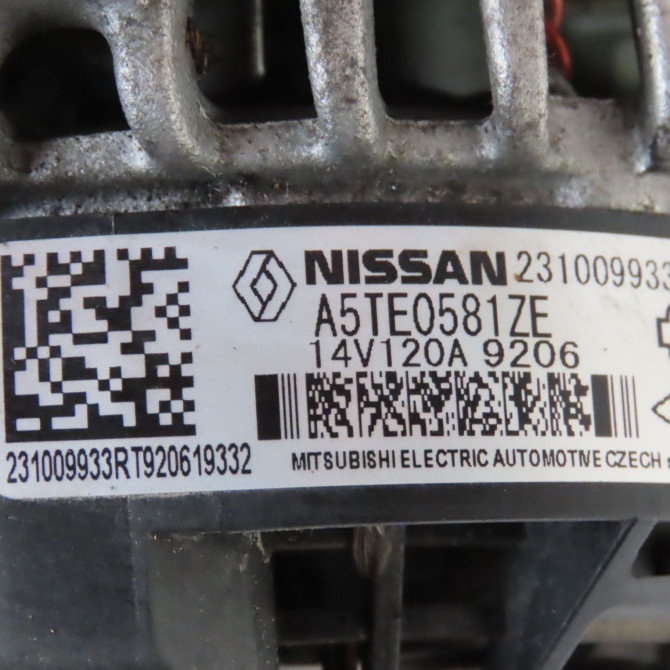 Alternateur occasion  Renault CAPTUR I (J5_, H5_) 1.3 tce 150 (j5nk, j5js) (2018)   231009933R  2