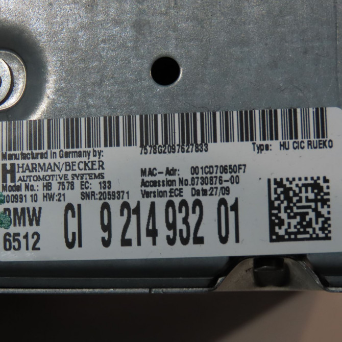 Autoradio occasion  Bmw 3 Coupé (E92) 320 d xdrive (2008-2010)   6512921493201  2