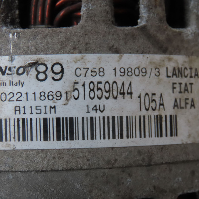 Alternateur occasion  Fiat 500 (312_) 1.2 (312axa1a) (2007) 3 portes   51859044  4