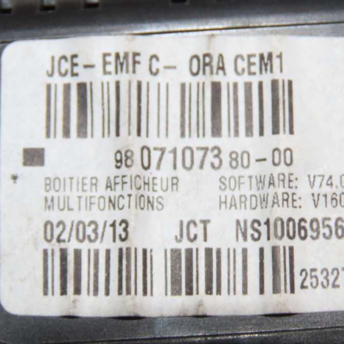 Afficheur digital occasion  Citroën DS3 (SA_) 1.6 hdi 90 (2009-2015) 3 portes   9807107380  3