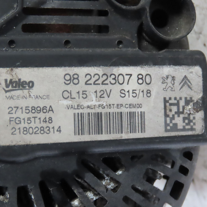 Alternateur occasion  Peugeot 308 II (LB_, LP_, LW_, LH_, L3_) 1.6 gti (l35gnh) (2015-2021)   9822230780  2