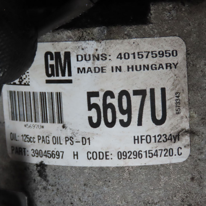 Compresseur air conditionne occasion  Opel ASTRA J GTC 2.0 (08) (2012)   39164668  2