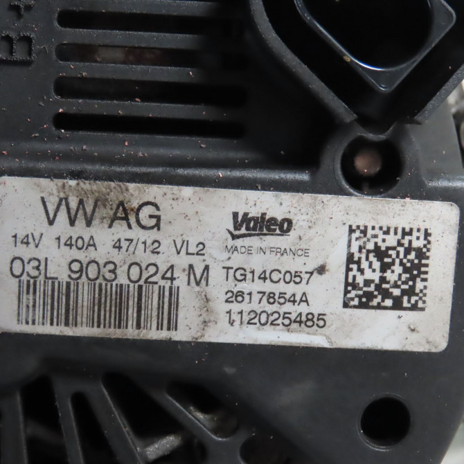 Alternateur occasion  Audi A3 Sportback (8PA) 1.6 tdi (2009-2013)   03L903024M  2