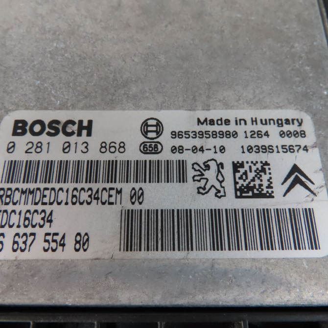 Calculateur moteur occasion  Peugeot 207/207+ (WA_, WC_) 1.6 hdi (2006-2013) 5 portes   9663755480  2