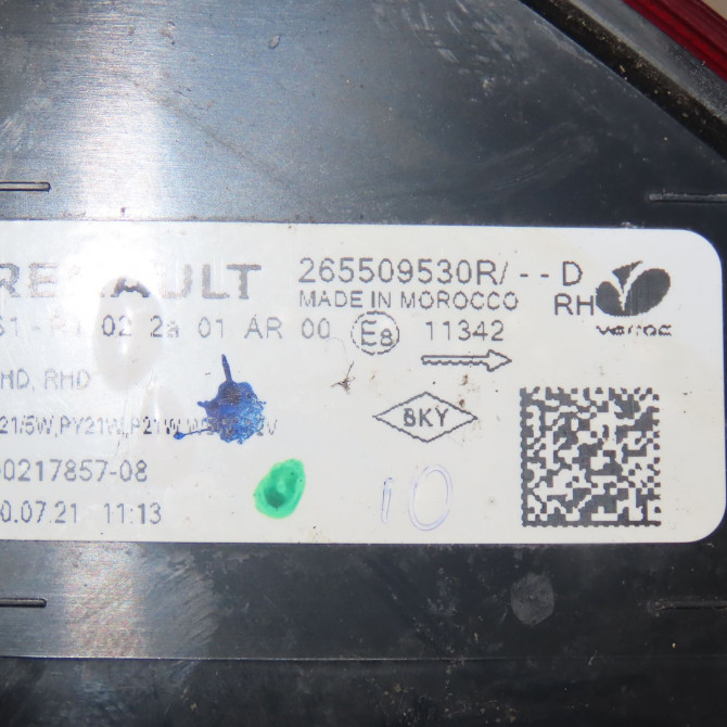 Feu arrière droit occasion  Dacia SANDERO III 1.0 sce 65 (2021)   265509530R  2