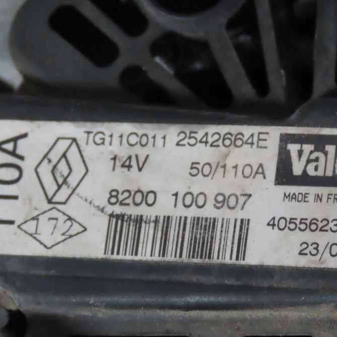 Alternateur occasion  RENAULT CLIO II Phase 2 06-2001->07-2006 1.6 16v   8200100907  3