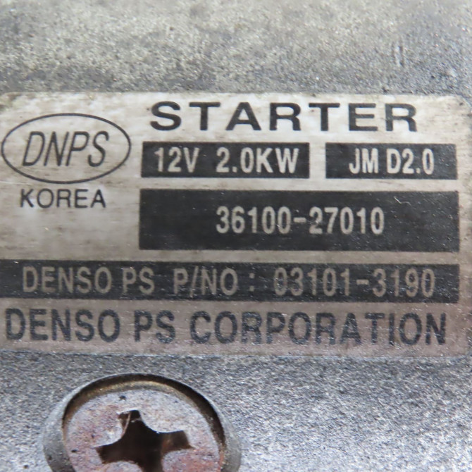 Démarreur occasion  Hyundai TUCSON (JM) 2.0 crdi traction intégrale (2004-2010)   3610027010  2