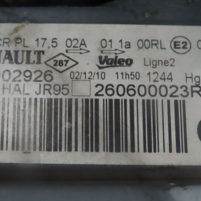 Phare gauche occasion  Renault SCÉNIC III (JZ0/1_) 1.5 dci (jz02, jz0r) (2010)   260600023R  3