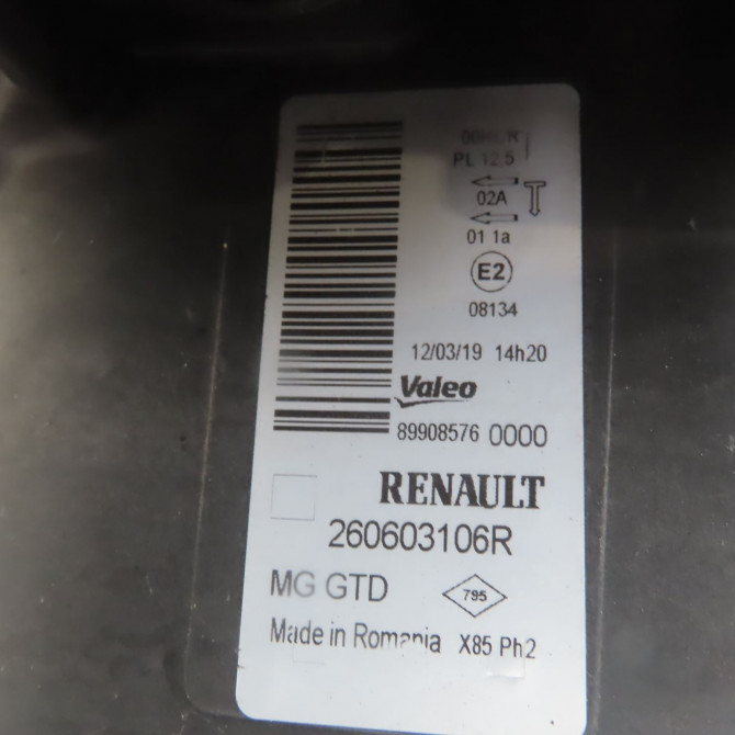 Phare gauche occasion  Renault CLIO III Grandtour (KR0/1_) 1.2 16v (kr0p) (2007-2012)   260603106R  2