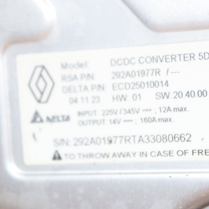 Convertisseur occasion  Renault CLIO V (B7_) 1.6 e-tech 145 (b7mu) (2022)   292A01977R  2
