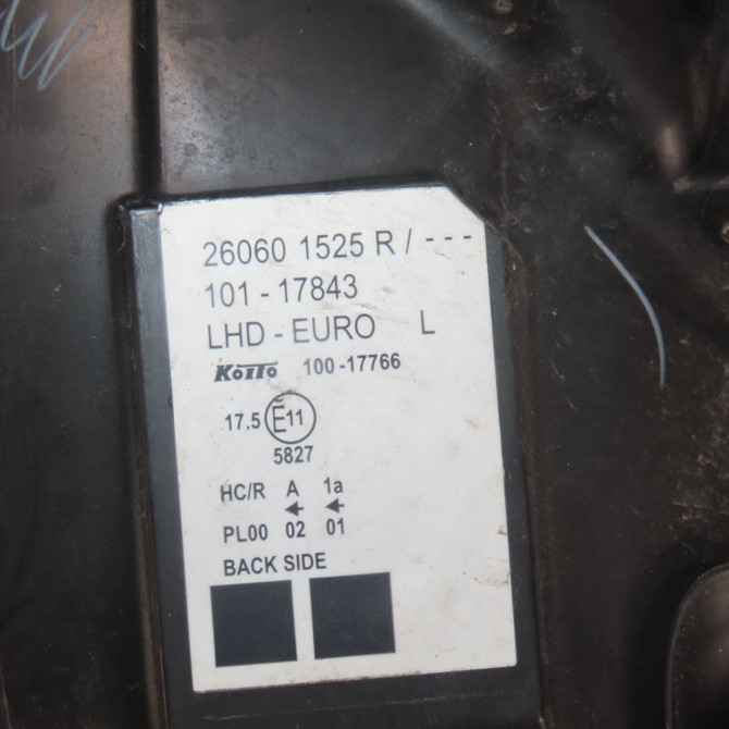 Phare gauche occasion  Renault KANGOO / GRAND KANGOO II (KW0/1_) 1.5 dci 90 (kw05, kw08, kw0g, kw11) (2008)   260601525R  2