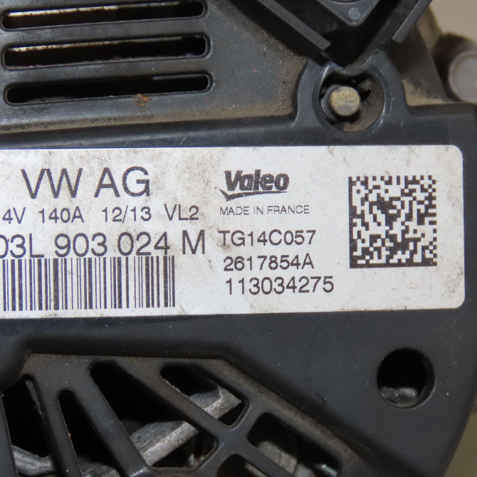 Alternateur occasion  Skoda RAPID (NH3, NK3, NK6) 1.6 tdi (2012-2019)   03L903024M  2
