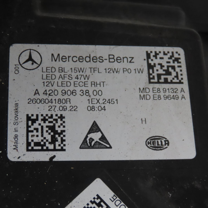 Phare gauche occasion  Mercedes-benz CITAN Camionnette/Monospace (W420) 1.5 112 cdi (420.633, 420.635) (2021)   A4209063800  2