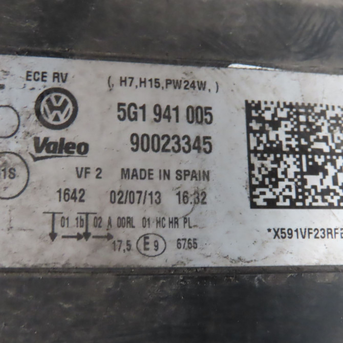 Phare gauche occasion  Volkswagen vw GOLF VII (5G1, BQ1, BE1, BE2) 1.6 tdi (2012-2017)   5G1941005E  2