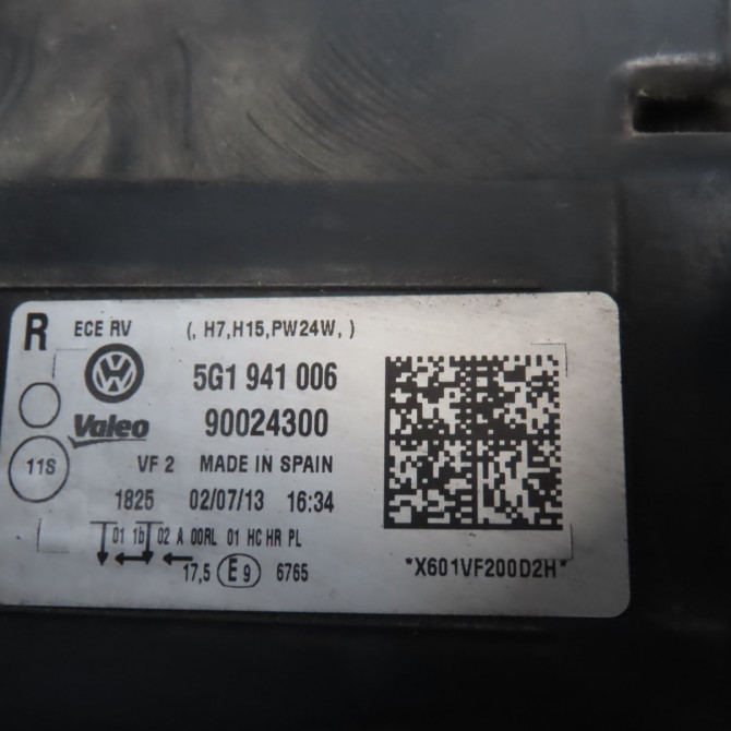 Phare droit occasion  Volkswagen vw GOLF VII (5G1, BQ1, BE1, BE2) 1.6 tdi (2012-2017)   5G1941006E  2