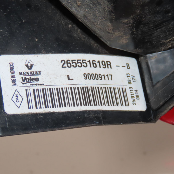 Feu arrière gauche occasion  Dacia DOKKER Monospace (KE_) 1.5 dci / blue dci 75 (keaj, keah, kejw) (2012)   265551619R  2