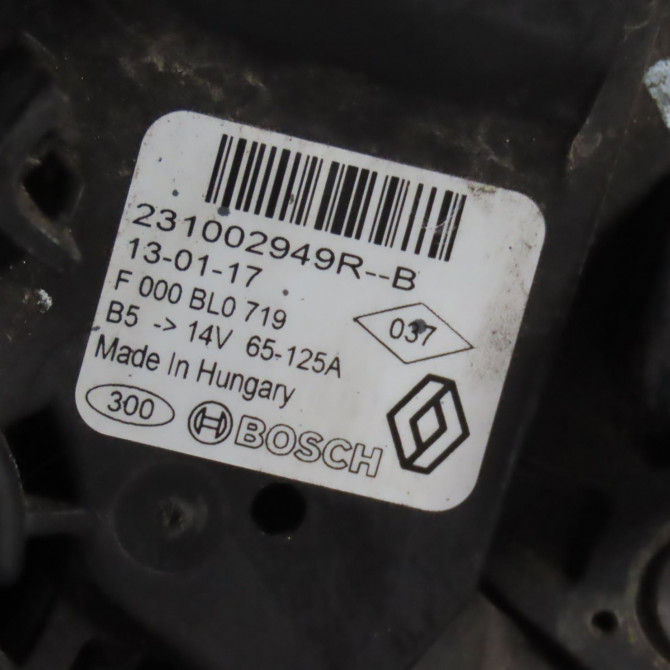 Alternateur occasion  Dacia DOKKER Monospace (KE_) 1.5 dci / blue dci 75 (keaj, keah, kejw) (2012)   231002949R  4